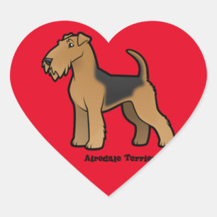 Adesivo Coração terrier do airedale