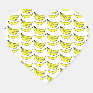 Adesivo Coração Teste padrão da banana
