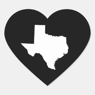 Adesivo Coração Texas em branco e preto