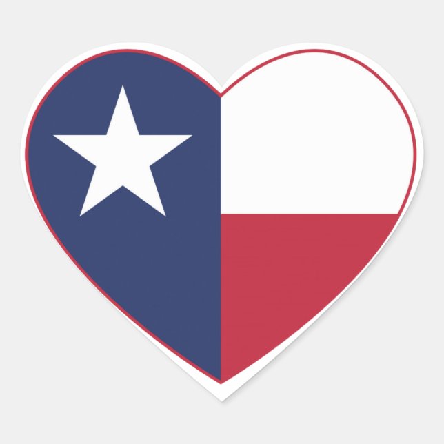 Adesivo Coração Texas Flag Heart (Frente)