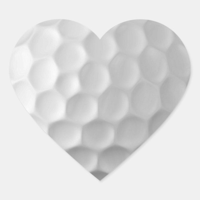 Adesivo Coração Textura de Bola de Golfe Branca Com Alvéolos (Frente)