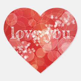 Adesivo Coração Textura de gradiente vermelho estilo bokeh
