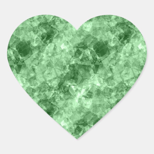 Adesivo Coração Textura verde escura amassada (Frente)