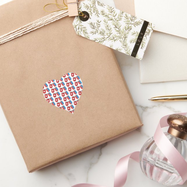 Adesivo Coração Ticino, Suiça. Casacos de armas suíças e cantoneir (Criador carregado)