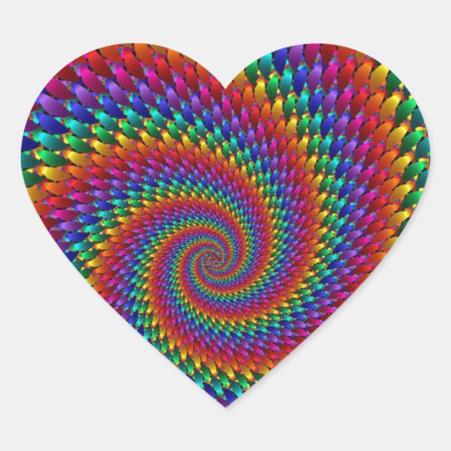 Adesivo Coração Tie Dye Basic (Frente)