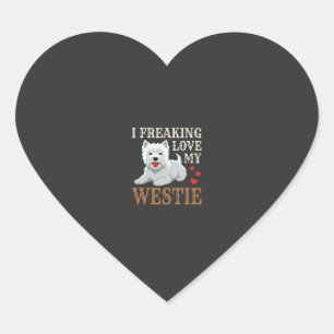 Adesivo Coração Tipografia de Amor ao Cão Westie