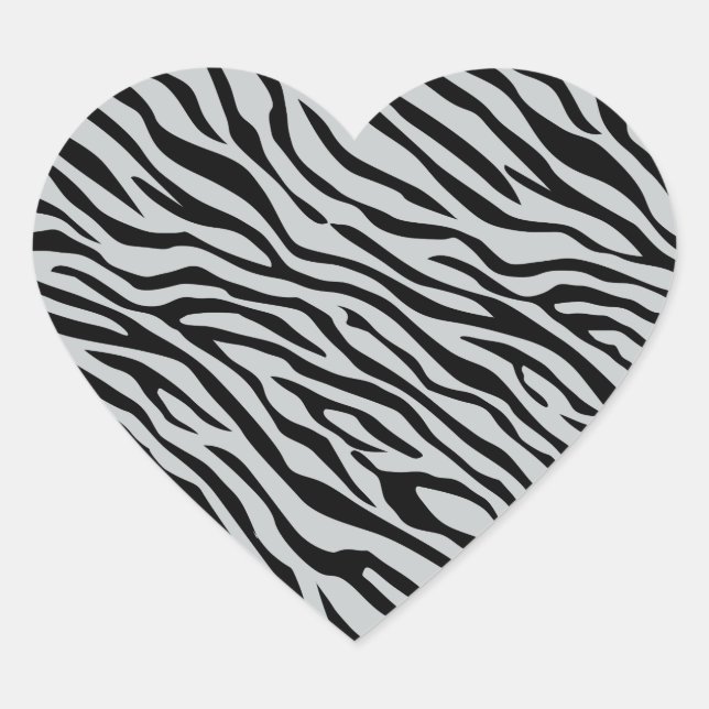 Adesivo Coração Tiras de Zebra Mágica Clique para Personalizar a c (Frente)