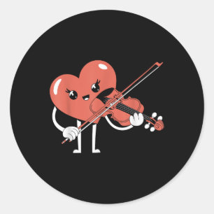 Adesivo Coração Tocando Violino Dia de os namorados Música