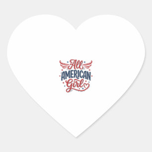 Adesivo Coração Toda Garota Americana Desenho Vetorial Vintage Pat