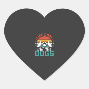 Adesivo Coração Todos Os Cães Amante De Cães Retrô