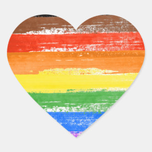 Adesivo Coração TQIA+ Pintura do Orgulho LGBTQIA