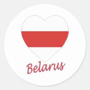 Adesivo Coração (tradicional) da bandeira de Belarus