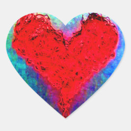 Adesivo Coração Traje de Artesanato Vermelho Yarn Love Namorados G