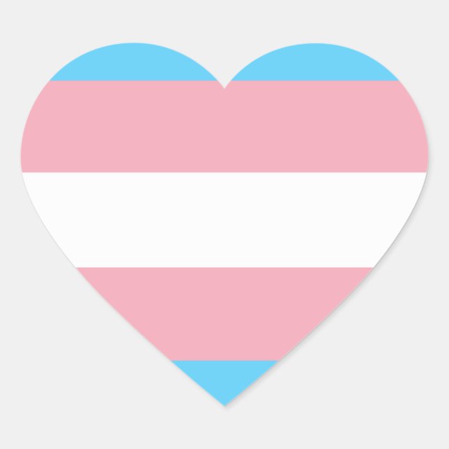 Adesivo Coração Transgender bandeira (Frente)