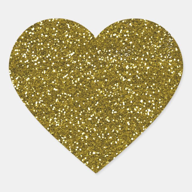Adesivo Coração Trendy Dourado Glitter (Frente)