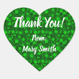 Adesivo Coração Trevo Floral Moderno de Quatro Folhas