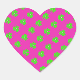 Adesivo Coração Trevo verde claro para Rua. Dia de Patrick