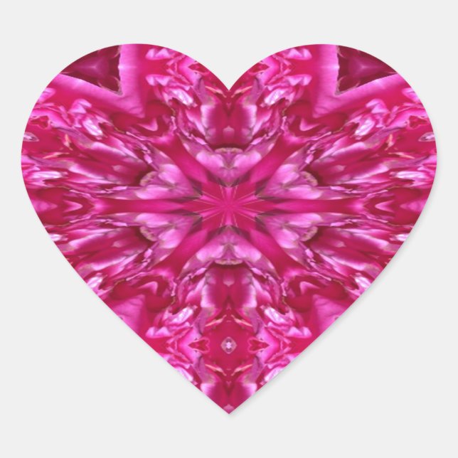 Adesivo Coração Triângulos Rosa Quente (Frente)