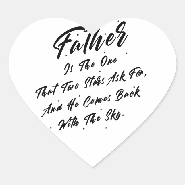 Adesivo Coração Tributo à festa do pai feliz da paternidade (Frente)