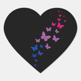 Adesivo Coração Trilha da Borboleta do Orgulho Bissexual
