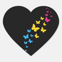 Adesivo Coração Trilha da Borboleta do Orgulho Pansexual