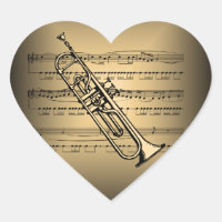 Trompete com Folha de Fundo Musical