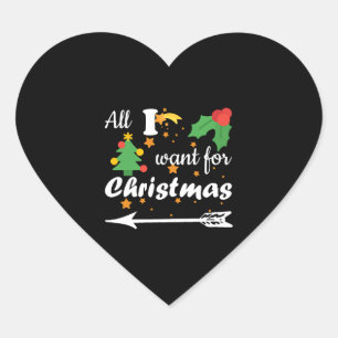 Adesivo Coração Tudo o que eu quero é a Camisa de Casal de Natal
