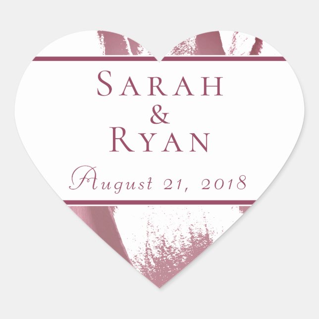 Adesivo Coração Tulip Flower Bordeaux Elegant Wedker (Frente)