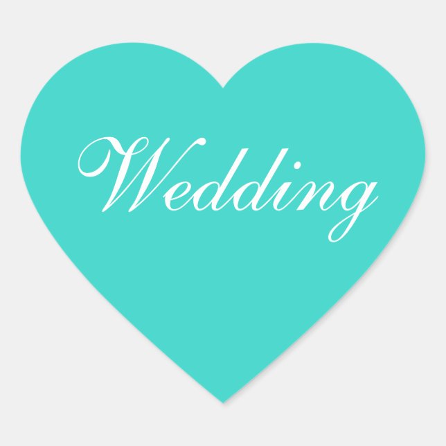 Adesivo Coração Turquesa de Convite de Cores (Frente)