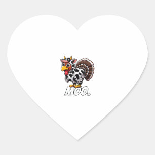 Adesivo Coração Turquia Vaca Figurino Ação de Graças Engraçado Tur