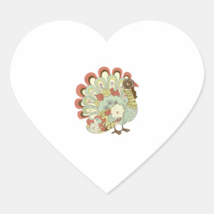 Adesivo Coração Turquia - Vintage Floral