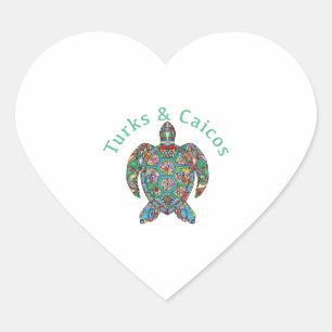 Adesivo Coração Turtle Tribal de Caicos