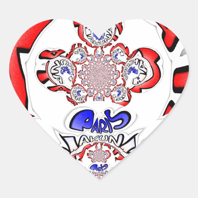 Adesivo Coração Twist Francês Hakuna Matata: Mistura Cultural Únic (Frente)