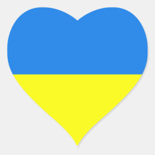 Adesivo Coração Ucrânia - Vinheta do Coração da Bandeira Ucraniana