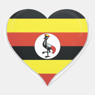 Adesivo Coração Uganda ama o cartaz do orgulho da bandeira