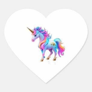 Adesivo Coração Um Adorável Unicorn Sticker 1