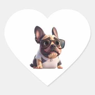 Adesivo Coração Um Bulldog francês engraçado! T-Shirt essencial
