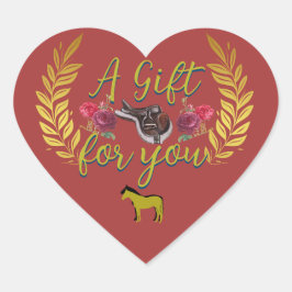 Adesivo Coração um presente para você equestre