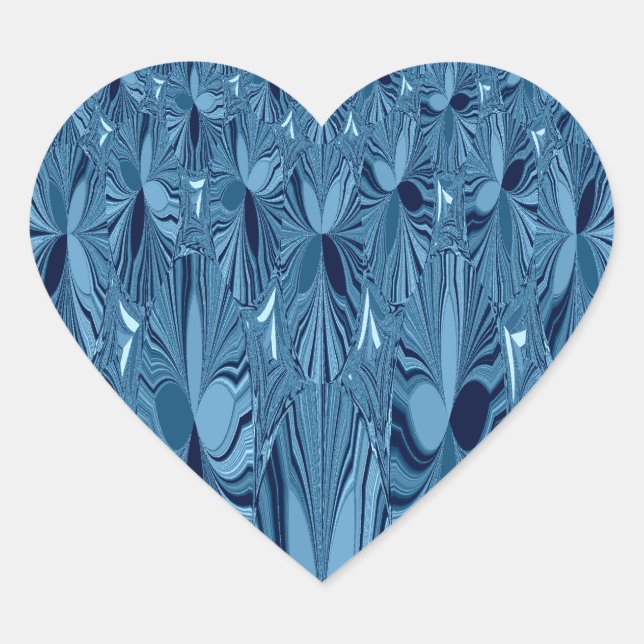 Adesivo Coração Uma mistura de azul (Frente)