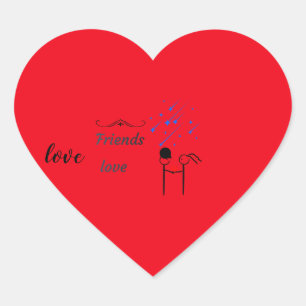 Adesivo Coração Uma xícara de presente para um querido amigo