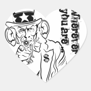 Adesivo Coração Uncle Sam
