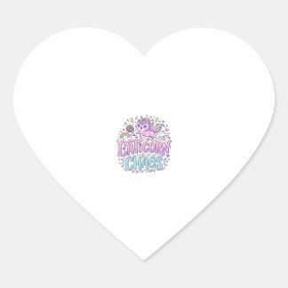 Adesivo Coração Unicorn Caticorn Chaos Cute Pastel Product Graphic