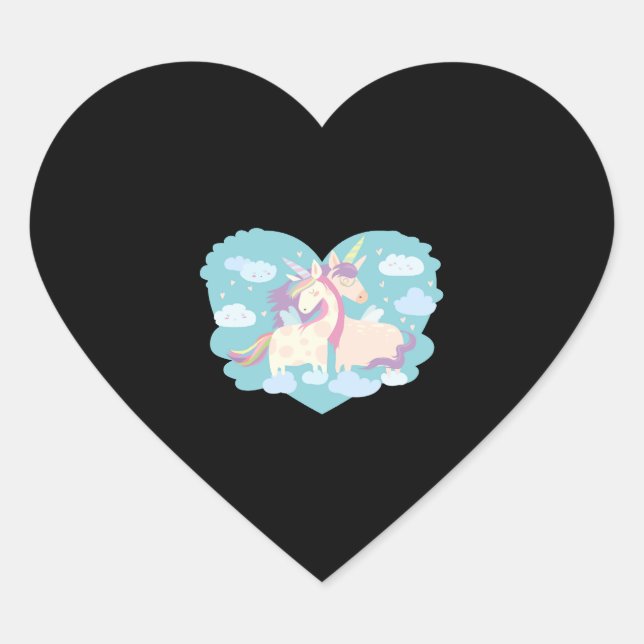 Adesivo Coração Unicorn Love (Frente)