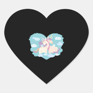 Adesivo Coração Unicorn Love