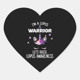 Adesivo Coração Unicorn Lupus Warrior Gift Aumenta Consciência do