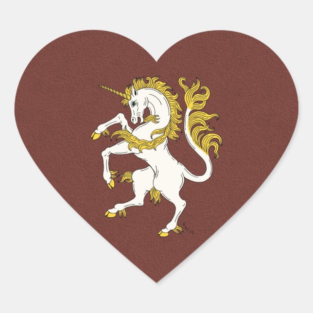 Adesivo Coração Unicorn Rampant (Frente)
