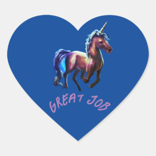 Adesivo Coração Unicorn Sticker