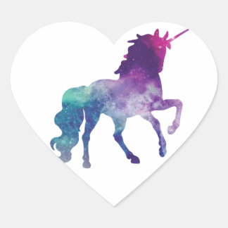 Adesivo Coração Unicorn Stickers