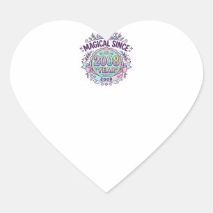 Adesivo Coração Unicórnio Mágico Desde Ano Design Gráfico Zazzle D