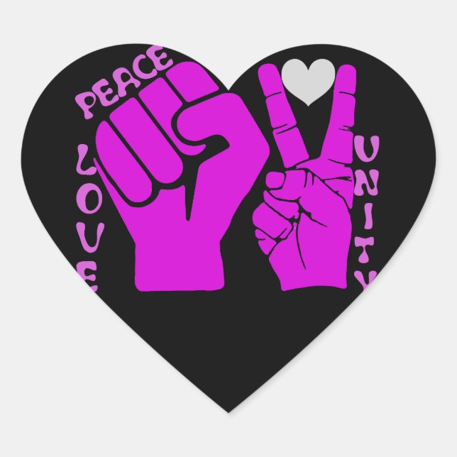 Adesivo Coração Unidade,Amor e Paz,Alternância_ (Frente)